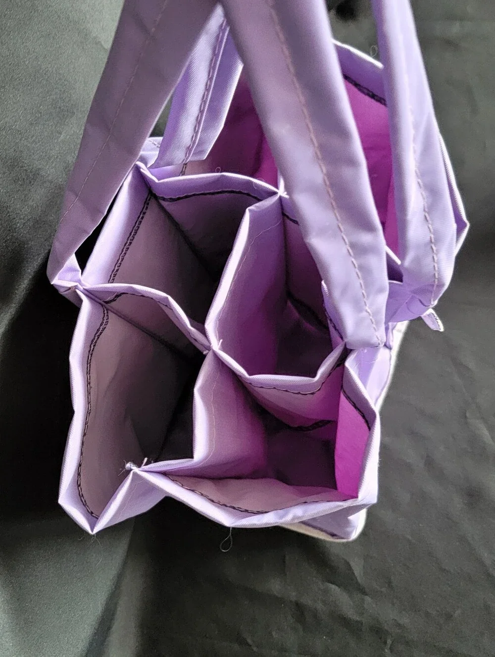 Milano Italy Purple Nylon Wine Tote 6 Pocket Bottle Carrier Winery Bag